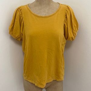 GAP Yellow Puffed Sleeve Basic Tee